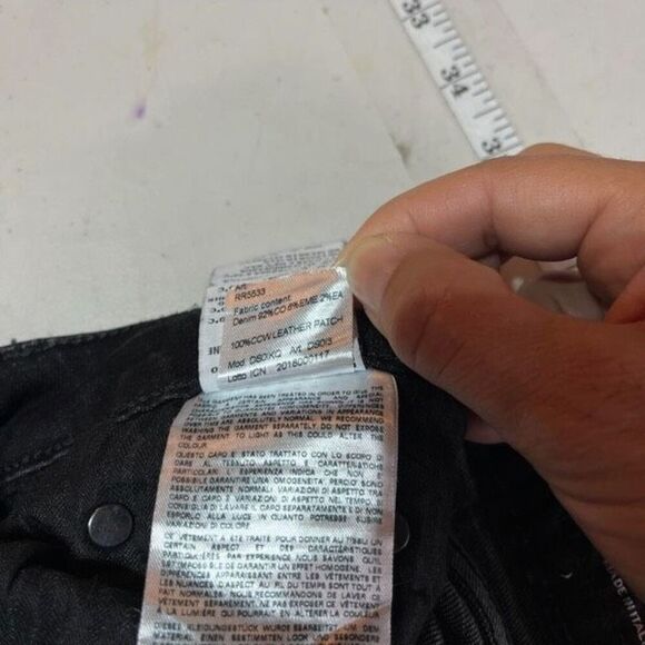 R13 Alison Skinny Python‎ Print Distressed Skinny Leg Jeans Charcoal Size 25 - Picture 9 of 12